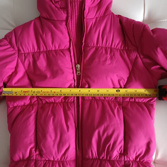 Ralph Lauren Girls Bright Pink Down and Feather Hooded Puffer Jacket Size M/8-10 - Picture 10 of 12